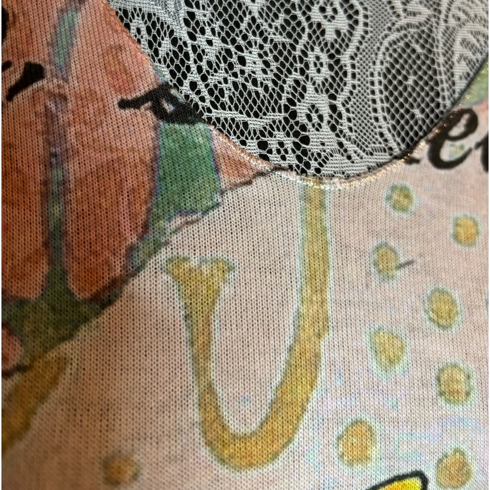 Women's Long Sleeve Cat Print Tee - Multi - Picture 6 of 7